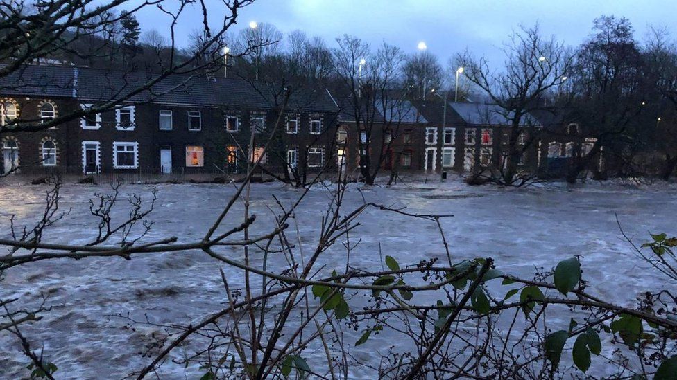 The River Taff running through Treforest, near Pontypridd