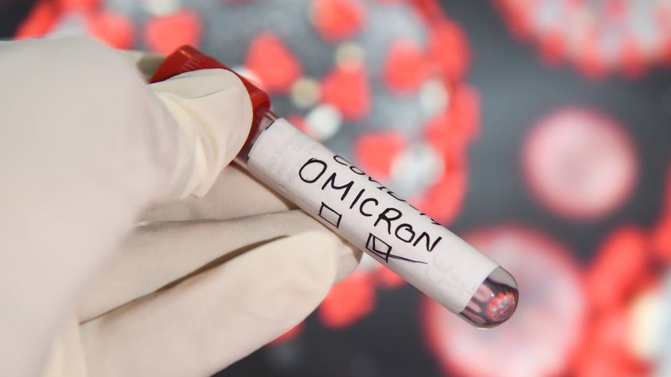 Tube with Omicron label