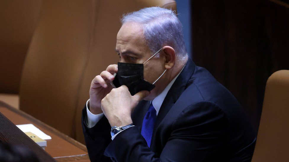 Benjamin Netanyahu attends a parliamentary session in Jerusalem (2 June 2021)