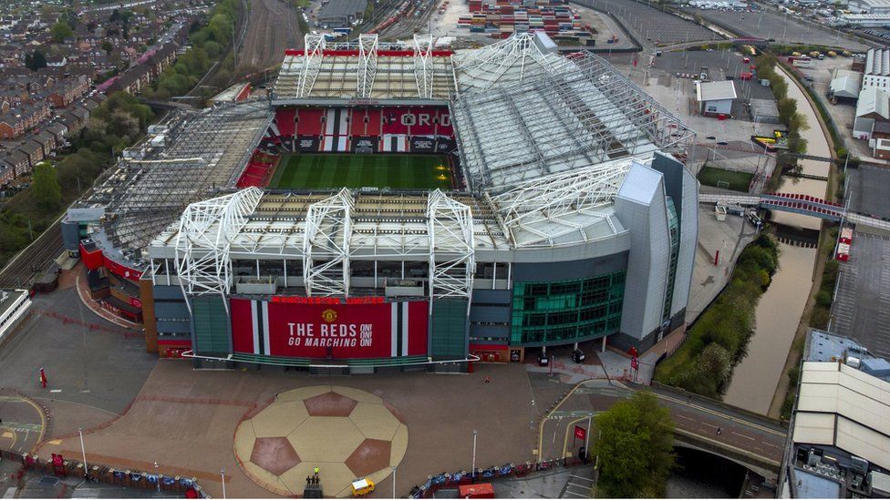 Aerial shot of Old Trafford