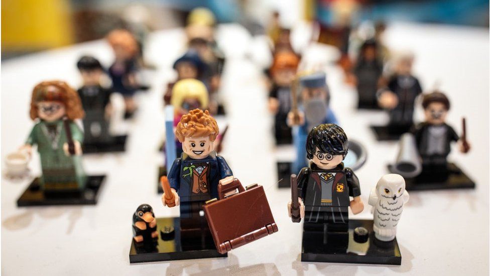Harry Potter Lego 'Minifigures' on display at a 'Dream Toys' event