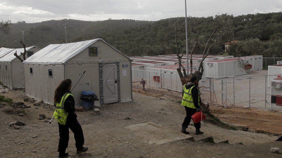 New migrant camp prepared at Moria, Lesbos