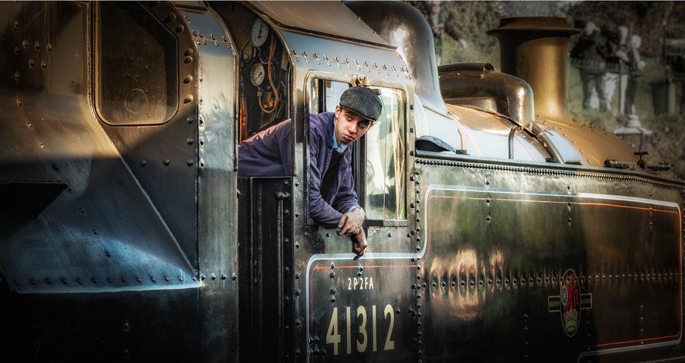 Driver on a steam train