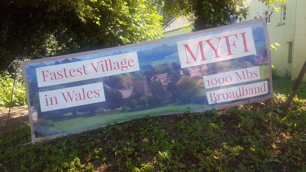 Sign at the start of the village