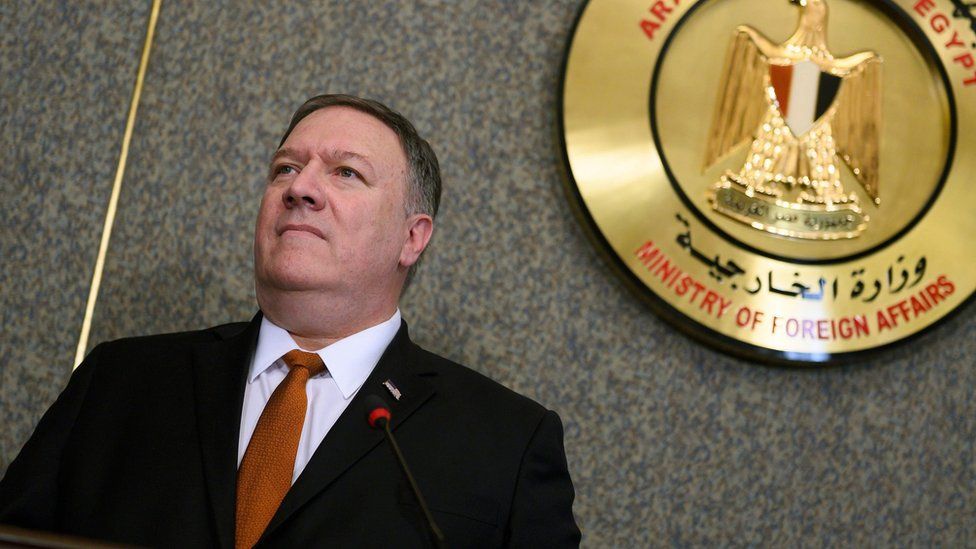 US Secretary of State Mike Pompeo in Cairo, Egypt (10 January 2019)