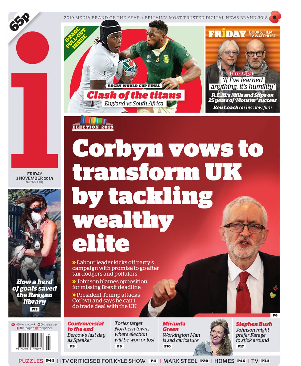 Front page of the i