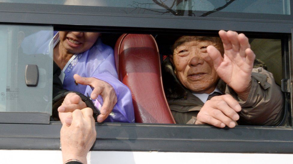Reunions for families separated by the Korean War took place in more than three years in February of 2014