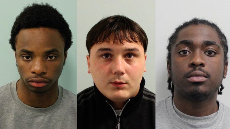Theo Momodu, David Kerrigan and Taylar Isaac (left to right) will be sentenced on 23 April