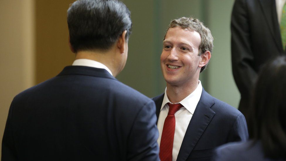 Chinese President Xi Jinping meets Facebook founder Mark Zuckerberg in Seattle (23 Sept 2015)