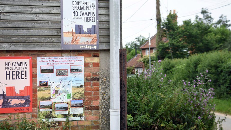 Posters protesting against Sizewell Campus
