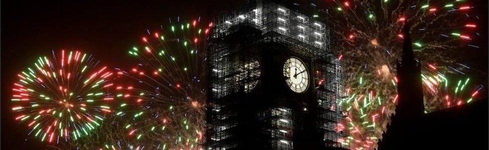 New Year fireworks, London