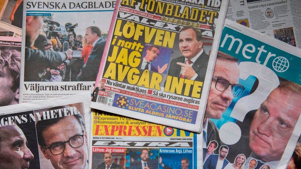 Swedish newspapers after the 2018 general election