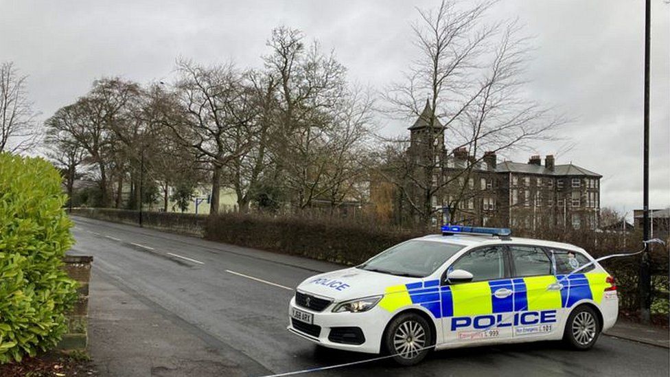 Police car on Yew Tree Lane in Harrogate