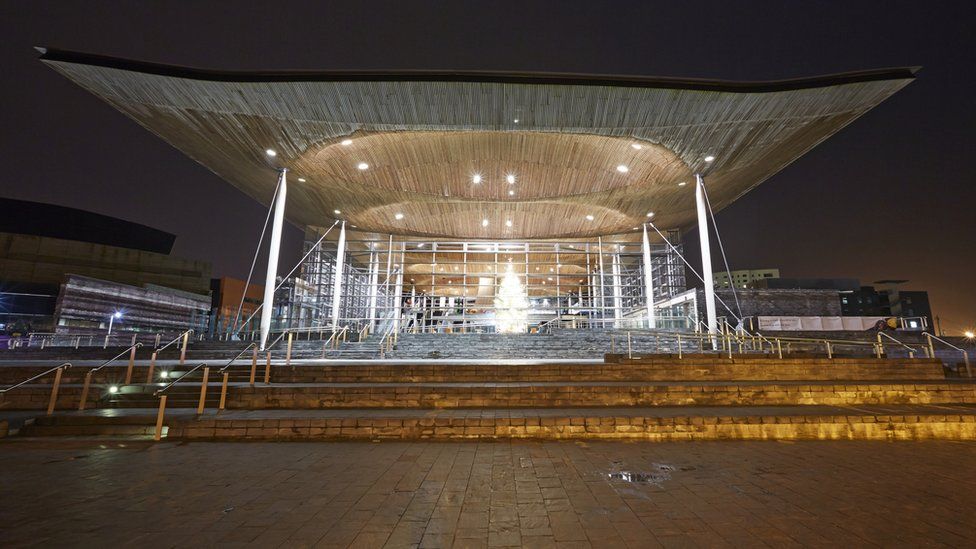 The Senedd building, in Cardiff Bay