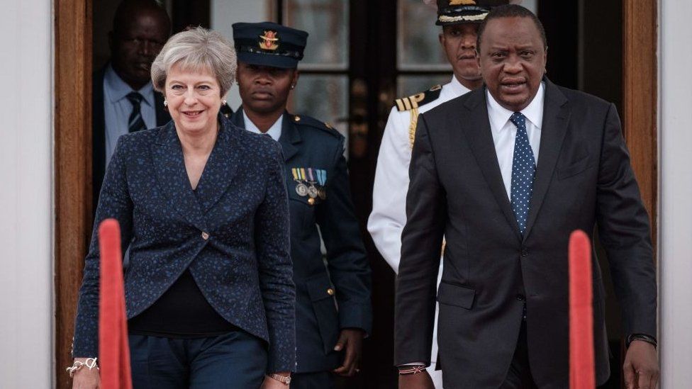 British Prime Minister Theresa May and Kenyan President Uhuru Kenyatta