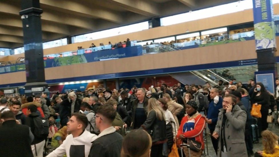 Crowds at Euston Station