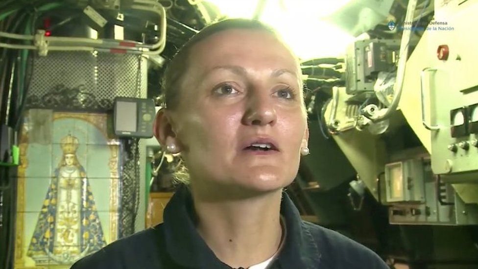 Maria Krawczyk, a submarine officer on board the Argentine navy submarine ARA San Juan, which went missing in the South Atlantic, is seen in this still image taken from a Ministry of Defence of Argentina video obtained by Reuters. Ministerio de Defensa de Argentina/via
