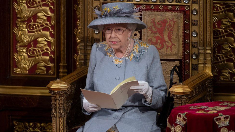 The Queen at the state opening of Parliament in 2021