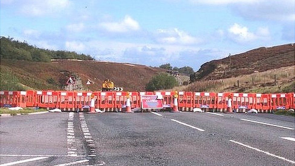 Road closed at Kex Gill due to landslip
