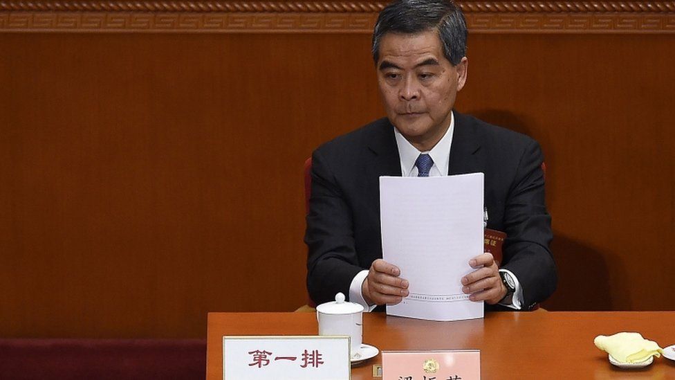 CY Leung, pictured in Beijing on 13 March 2017