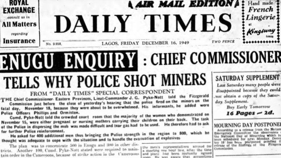 Newspaper headline of Iva Valley massacre