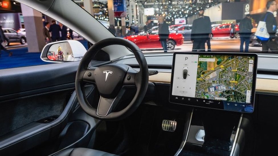 Tesla with touchscreen