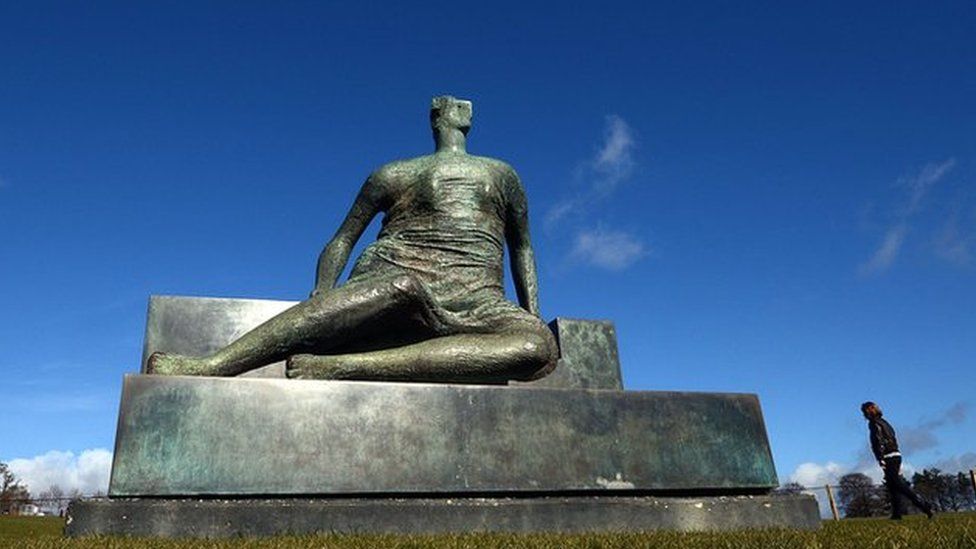 Draped Seated Woman at Yorkshire Sculpture Park in Wakefield