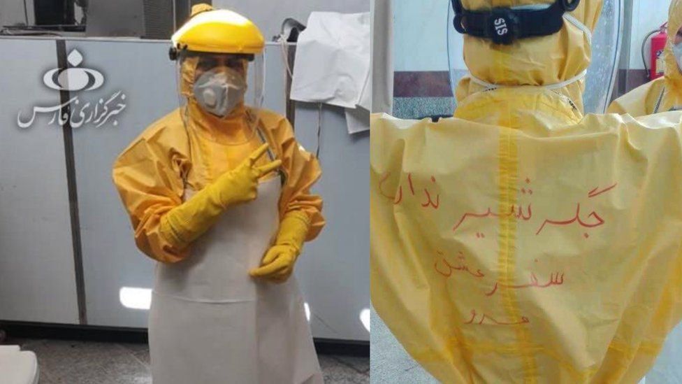 Iranian women in PPE