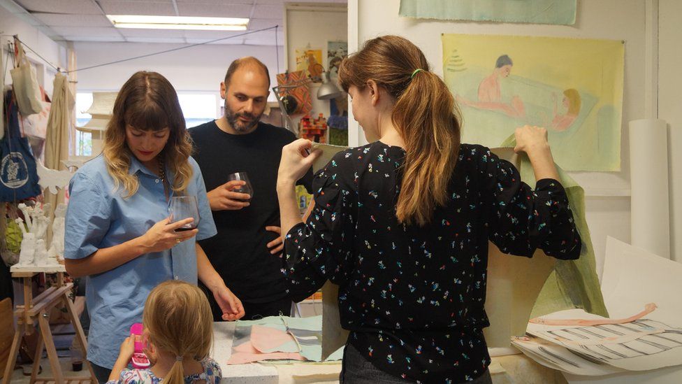 Families visiting a SET Open Studios event day in Dalston