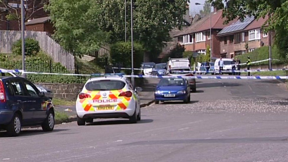 Scene of attack in Wadsley Lane, Sheffield