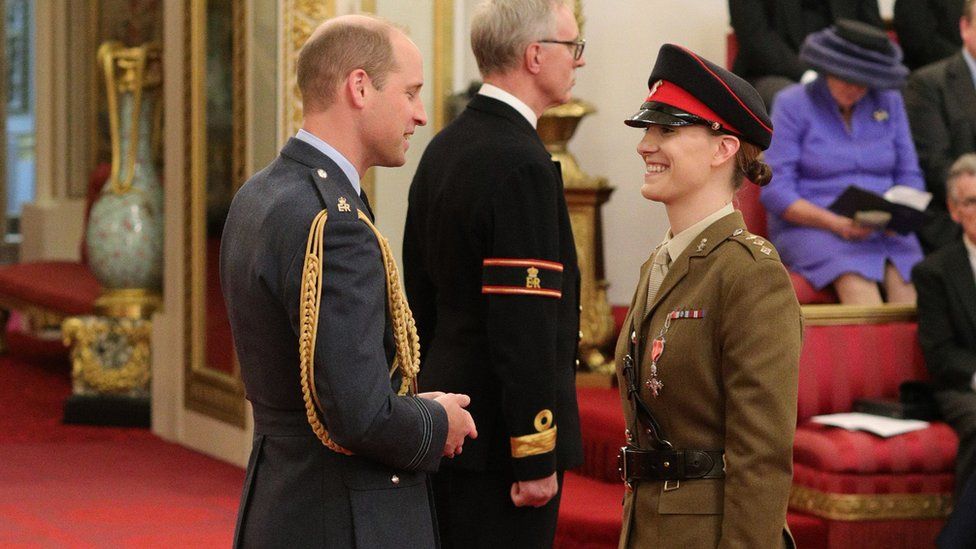 Captain Hannah Graf collected the honour from Prince William at Buckingham Palace