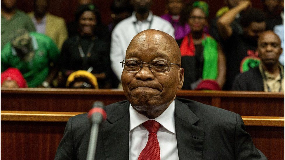 Former South African president Jacob Zuma appears in the Durban High court on April 6, 2018 in Durban.