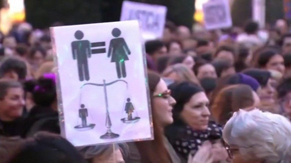 Women stage rally in Madrid