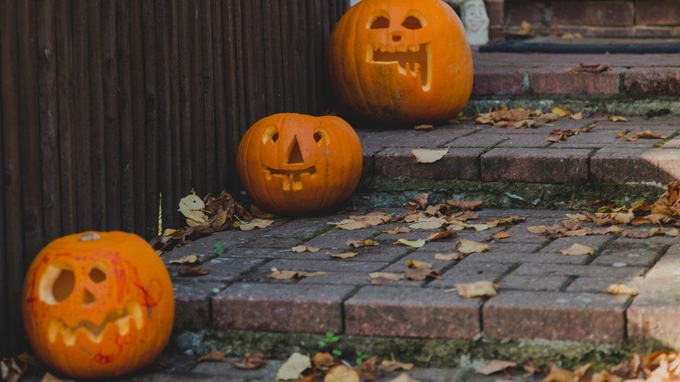Pumpkins on some steps