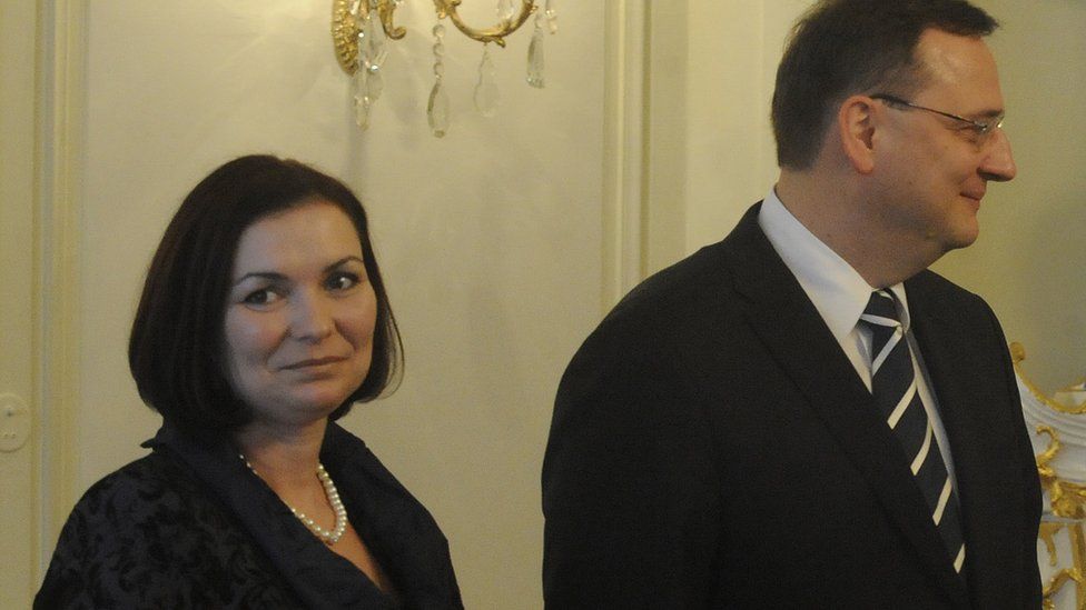 Former Czech PM Petr Necas and his then wife Radka Necasova in Lany Chateau. January 3, 2011