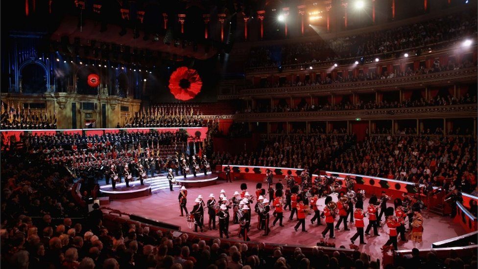 Remembrance events Queen attends Royal Albert Hall festival BBC News