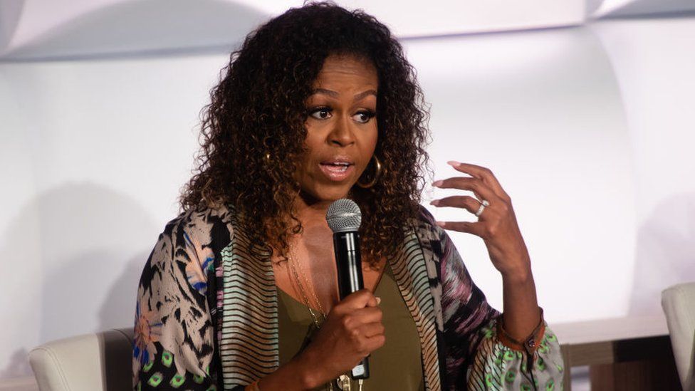 Michelle Obama is pictured at the 2019 Beating the Odds Summit
