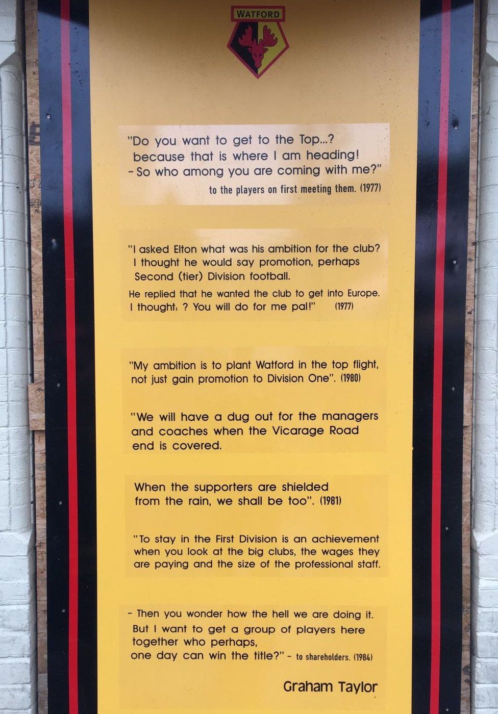 Quotes by Graham Taylor outside The One Bell pub