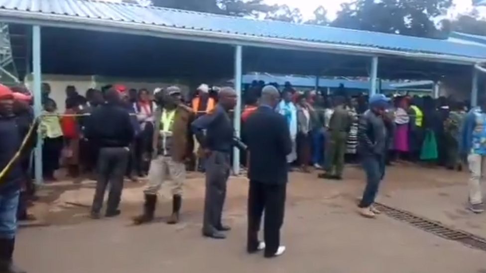 Videos showing people gathering outside a hospital where children were being treated in western Kenya