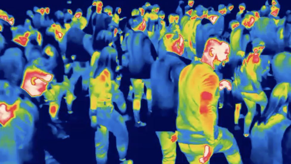 Dancers captured with an infrared camera