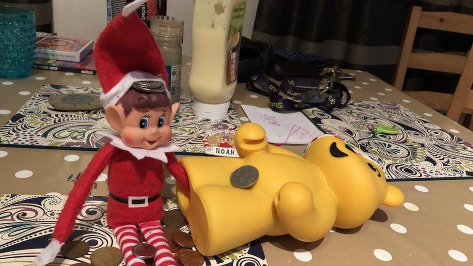 Six-year-old Noah's elf in London has decided to dip into his pocket money