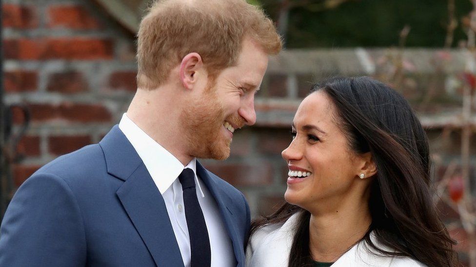 The Duke and Duchess of Sussex after the announcement of their engagement