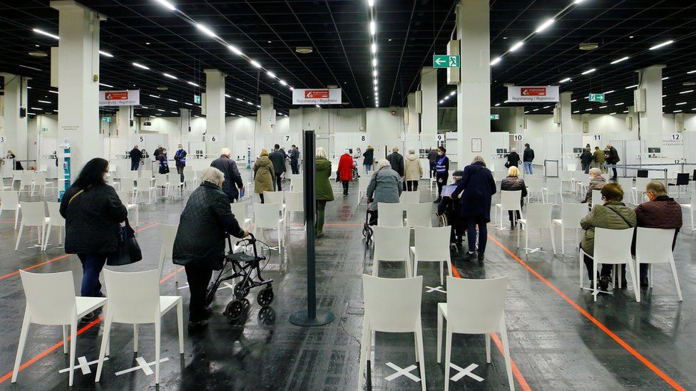 A vaccination centre in Cologne in March 2021