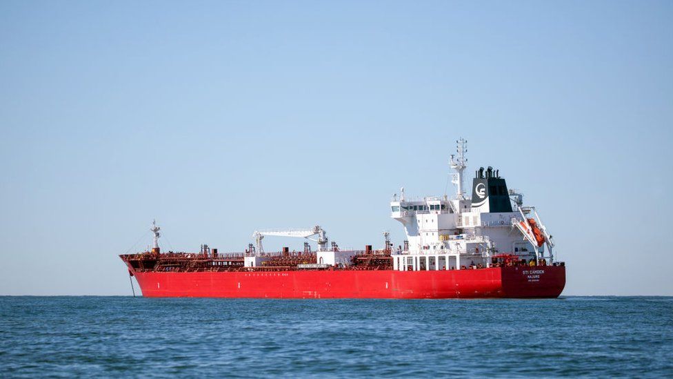 File photo showing chemical products tanker off coast of UK