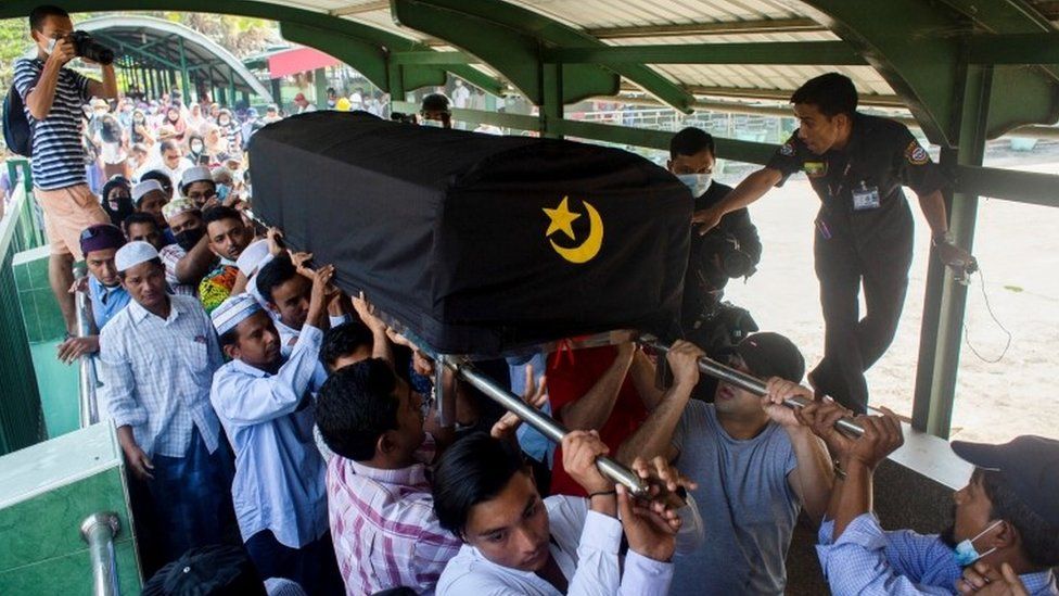 Funeral for U Khin Maung Latt in Yangon, 7 March