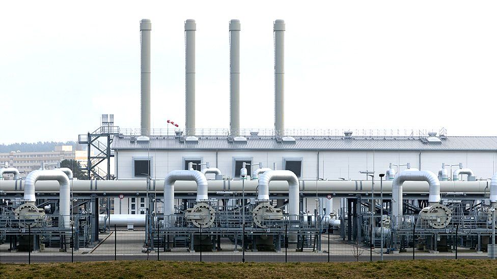 Receiving station for the Nord Stream 2 gas pipeline, near Lubmin, Germany, March 2022