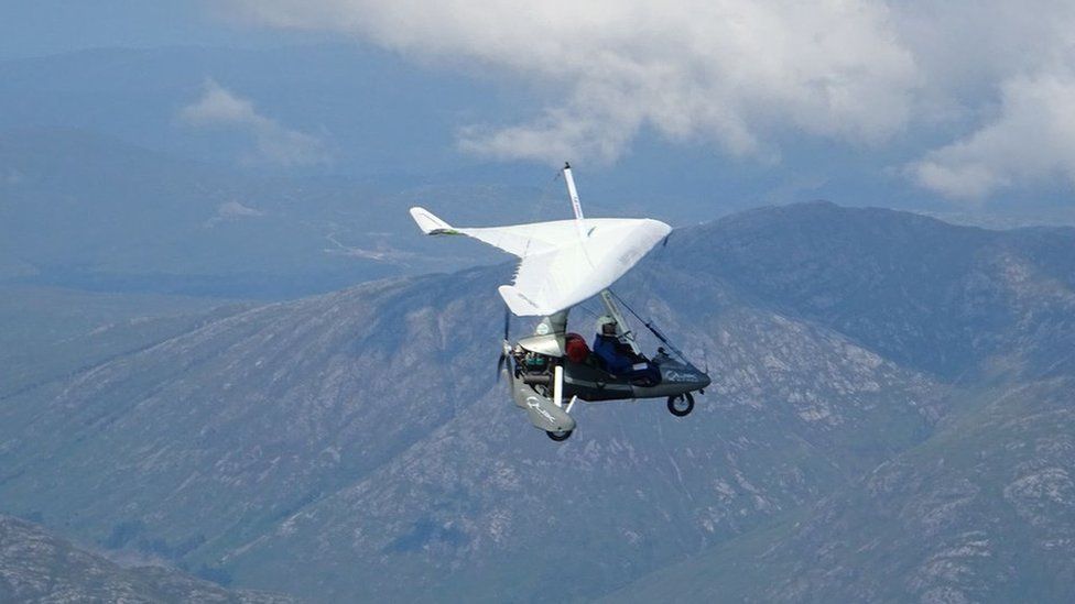 Microlight in flight