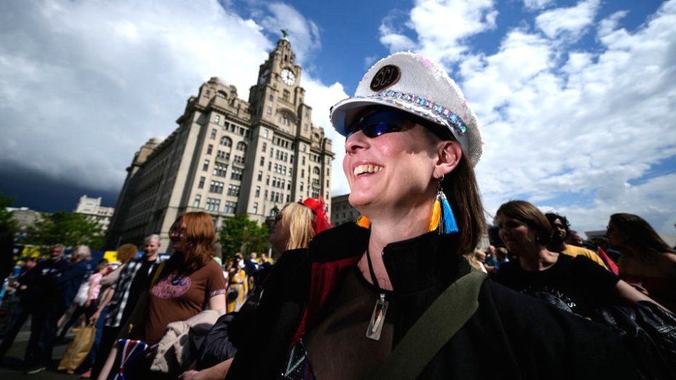 Eurovision fan in Liverpool city centre