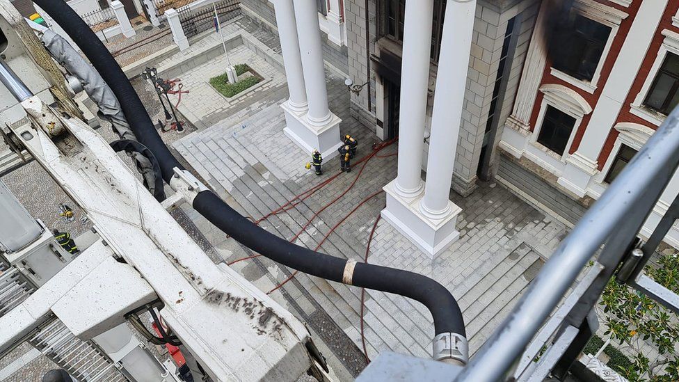 Aftermath of Cape Town parliament fire