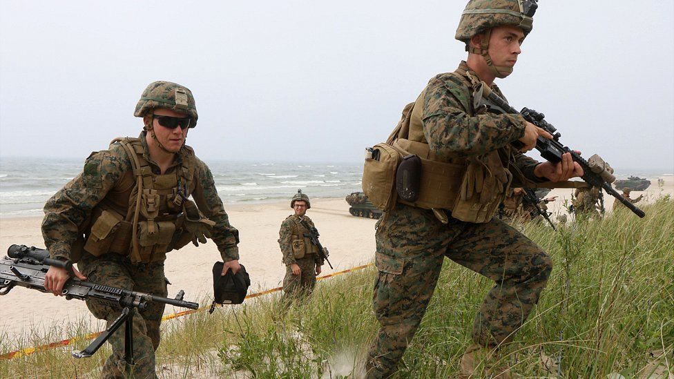 US troops on Nato exercise in Lithuania, 4 Jun 18